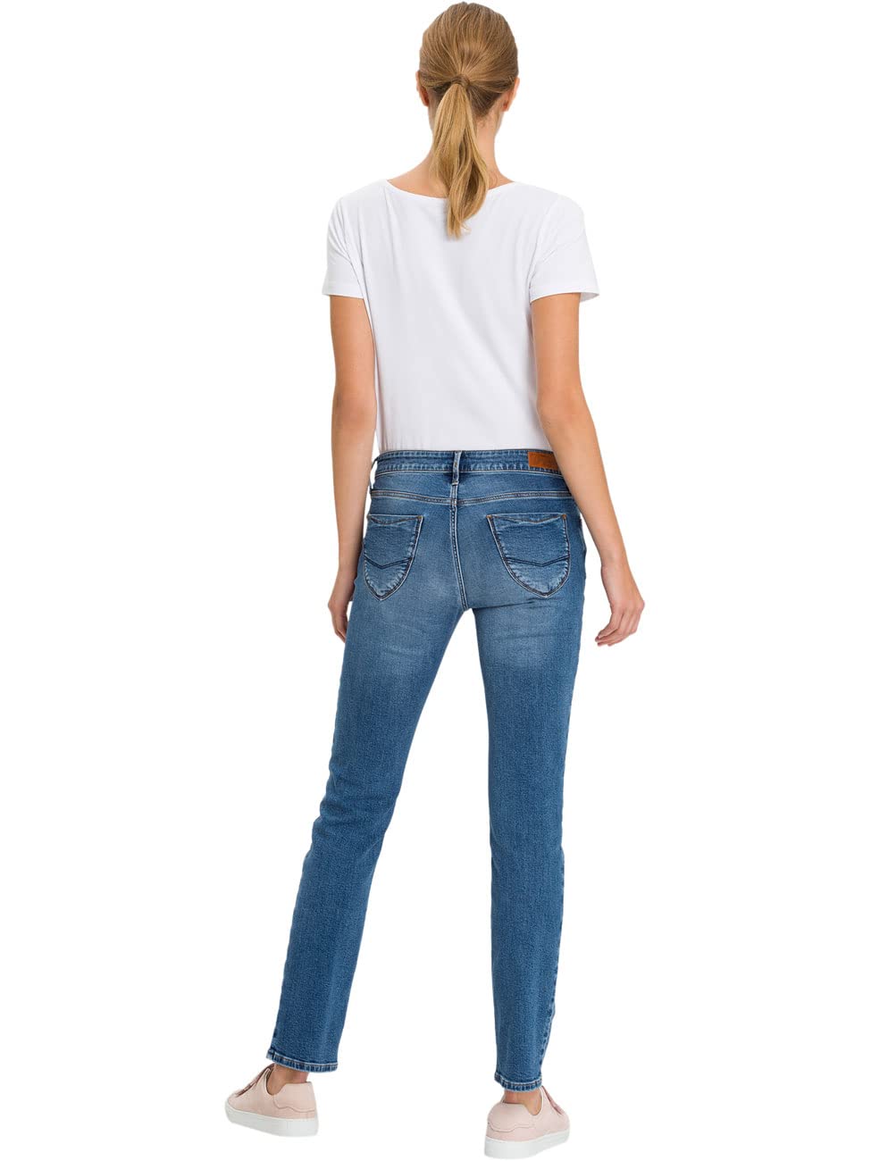 Cross Damskie jeansy Rose High Waist Straight Regular Fit, Mid Blue (061), 31W / 36L