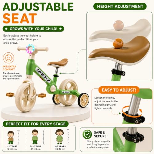 Image of Velo-Glide 3-in-1 Tricycle for Kids | Kids Cycle with Convertible Balance Bike, Training Wheels & Pedals | Adjustable Seat | Baby Cycle & Toddler Bicycle for Boys & Girls