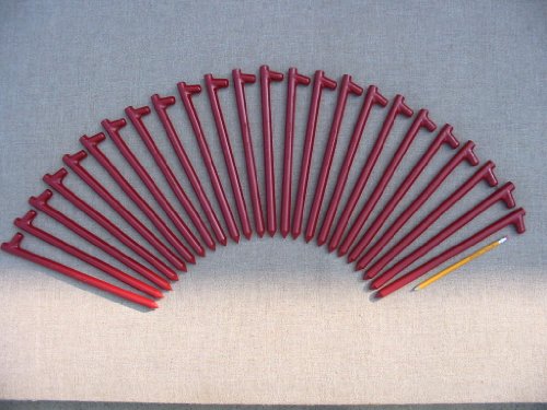 A 24 pack of Heavy Duty Steel Tent Pegs.12