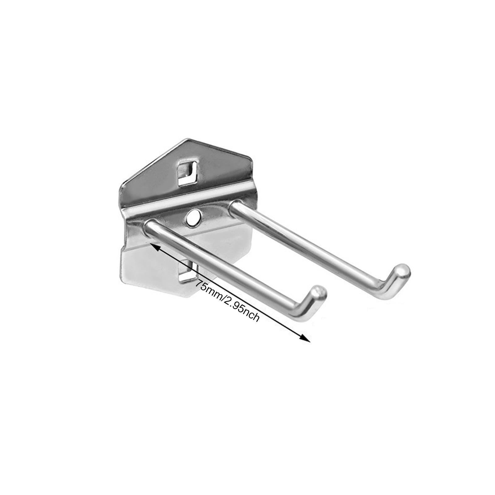 25/50/75/100/150/200mm Garage Pegboard Gancio Foro Bordo Acciaio Obliquo Gancio Scaffale Martello/Pinze Montaggio A Parete Rack di Stoccaggio(75mm,10pcs)