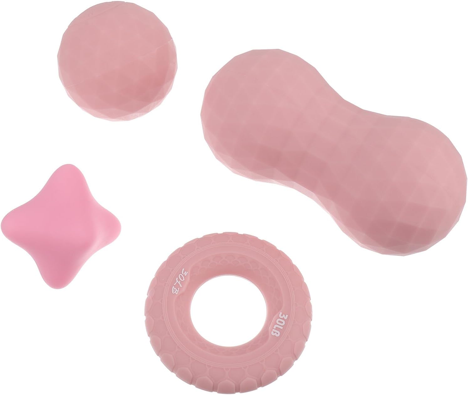 4pcs Rose-Colored Muscle Relaxation Massage Ball Kit for Yoga Fitness Therapy, Hand and Foot Stress Relief, Deep Tissue Myofascial Release Accessory for Adults at Home