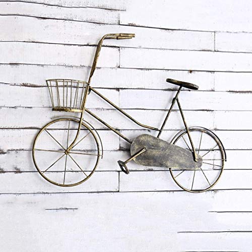 Décoration murale vélo en fer forgé dorée pour salon chic - 2