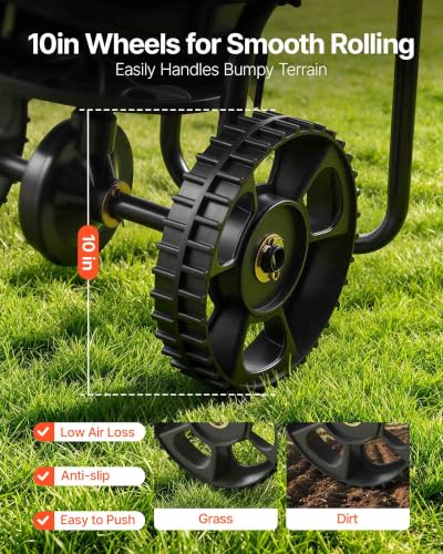 Image of VEVOR Broadcast Spreader 15 lbs Capacity Hopper Walk-Behind Push Spreader | For Lawn & Garden Small Home Use, 9.8 ft Spreading Width, 10 inch All-Terrain Tires, Adjustable Flow Control for Fertilizer Seed | For Lawn & Garden Small Home Use, 9.8 ft Spreading Width, 10 inch All-Terrain Tires, Adjustable Flow Control for Fertilizer Seed