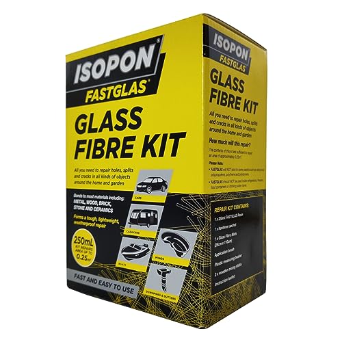 U-POL Isopon Fastglas Junior Glass Fibre Kit Include Mixing Cup & Protective Gloves Create/Construct/Repair GRP Fast Curing