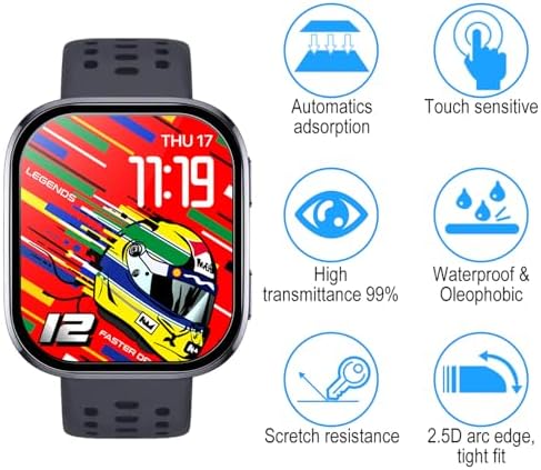 3 Pack Screen Protector for Amazfit Bip 6, tempa glass,Scratch Resistant, NO-Bubble, Crystal Clear, 9H Hardness,Glass Film