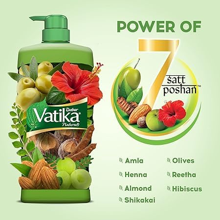 Image of Dabur Vatika Health Shampoo - 1 L | With Henna & Amla | For Strong, Problem-Free Hair