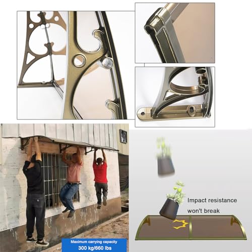 Toldo de policarbonato para puerta delantera cubierta impermeable de 60x120 cm 5