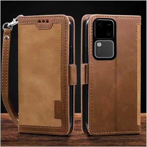 Image of Excelsior Flip Cover for Vivo V30 | Premium PU Leather | 360 Degree Protection (Coffee)