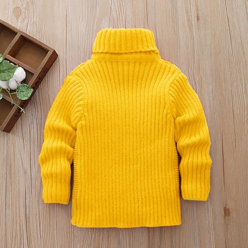 Baby Boys Turtleneck Knit Sweaters Soft Warm High Collar Pullover Sweater Size 1-8T3