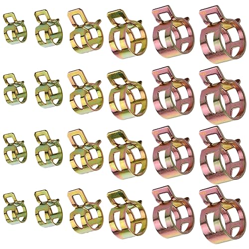 Alipis 1 Set 60pcs Zinc Plated Hose Clamp Durable Gasoline Hose Clamps High Strength Spring Clips Water Pipe and Automotive Applications