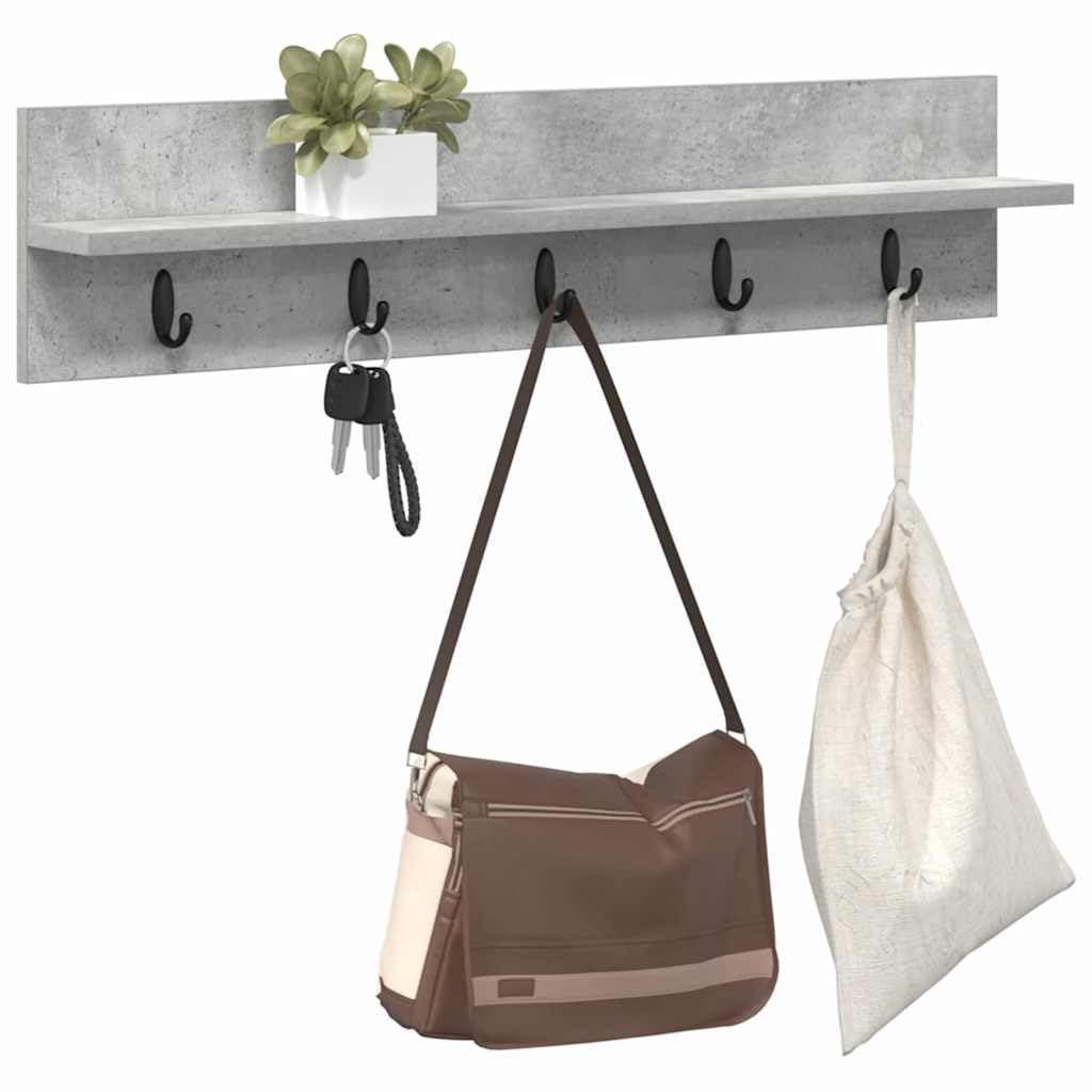 Vidaxl Concrete Grey Wall-Mounted Coat Rack Wall-Mounted