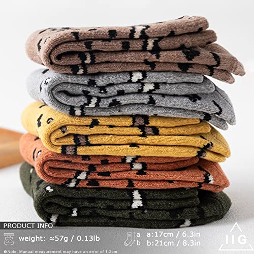 Image of IIG 3-5 Pairs Womens Super Thick Warm Winter Crew Socks Cute Fashion Knit Cozy Socks Gifts for Women