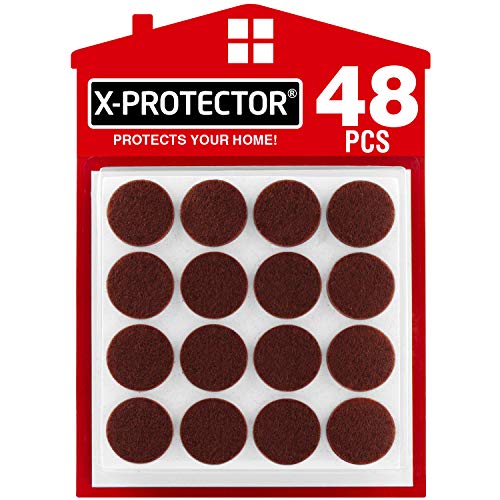 Felt Furniture Pads X-PROTECTOR - 48 Premium Felt Pads Floor Protector Brown