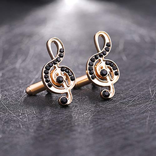 Mancuernillas para hombre KnBoB con nota musical y circonia cúbica miniatura 4