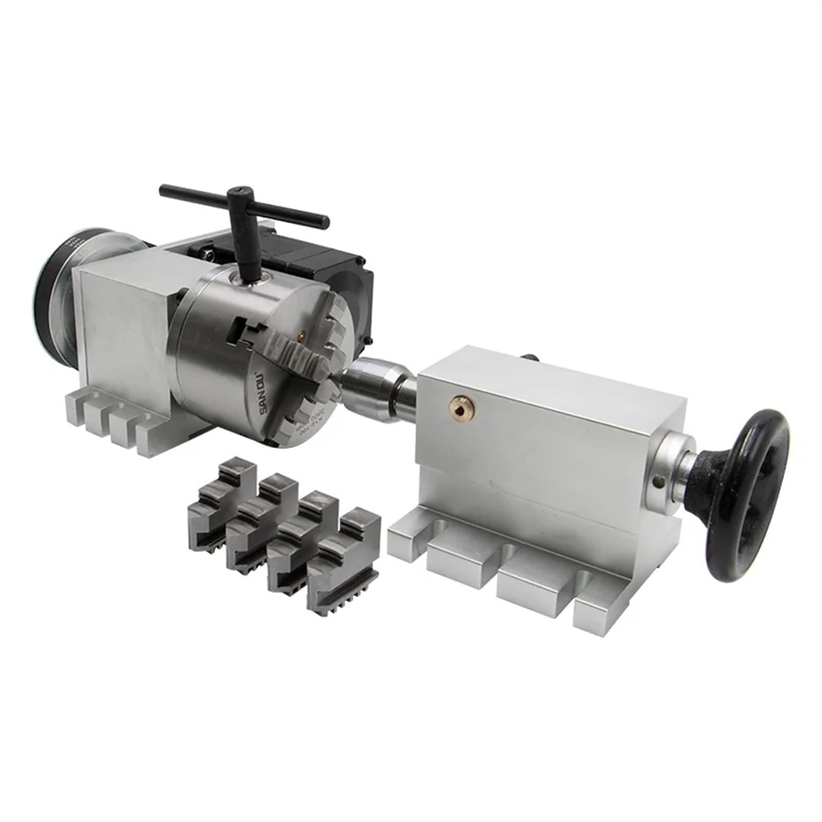 ONGCPQPEO 34 stepper motor (4:1) K12-100mm 4 Jaw Chuck 4th axis A aixs rotary axis + tailstock for router(Figure 2)