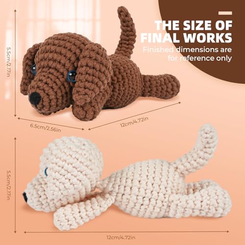 Image of MOREJMTT Crochet Kit for Beginners, Learn to Crochet, Include Easy Knitting Soft Yarn, Step-by-Step Video Tutorial, Hook, Holiday Birthday Gift for Adults (Golden Retriever)