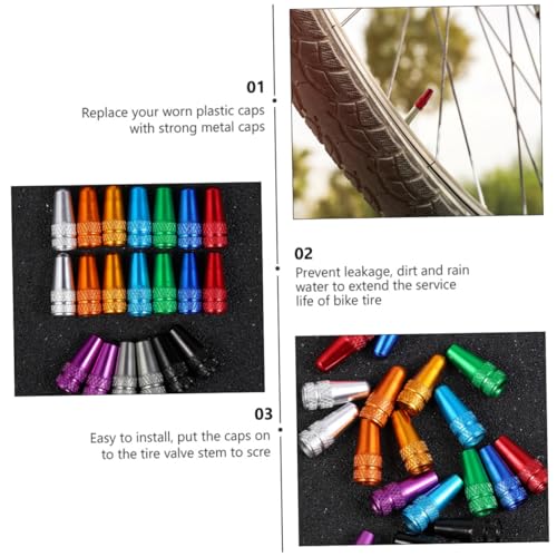 30 tapas de válvula para bicicleta estilo francés para polvo, 30 piezas, colores surtidos para neumáticos de bicicleta de montaña, carretera y moto miniatura 5