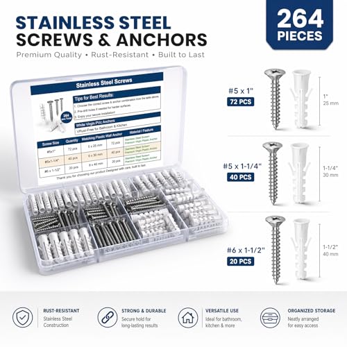 50% Off Kviceo 264PC Drywall Anchor & Screw Kit - Image 3