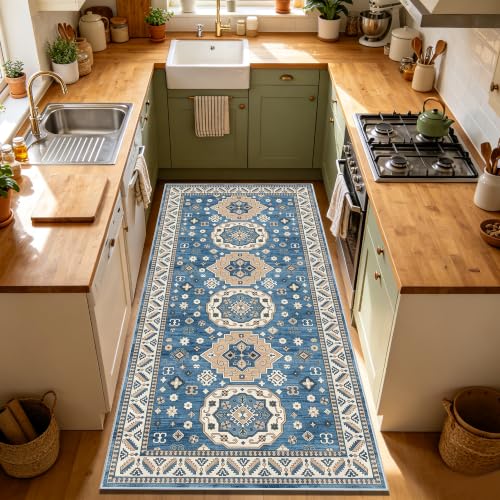 Tapis cuisine lavable en machine pour protéger le sol devant évier