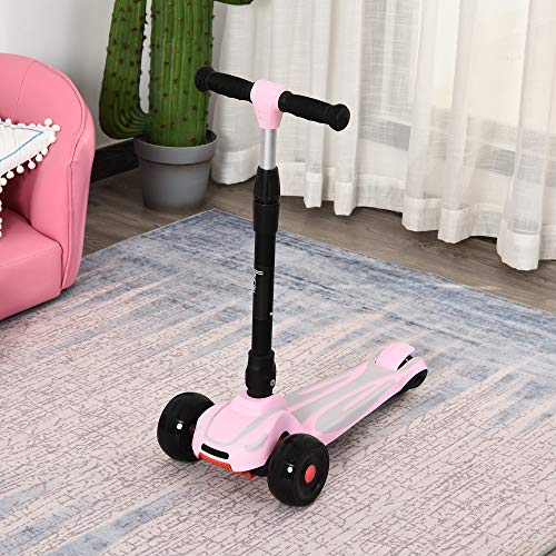 HOMCOM Kinderroller Scooter Tretroller Cityroller mit LED Leuchtenden Räder Kinder Roller Kickboard für 3-6 Hahre… – Bild 3