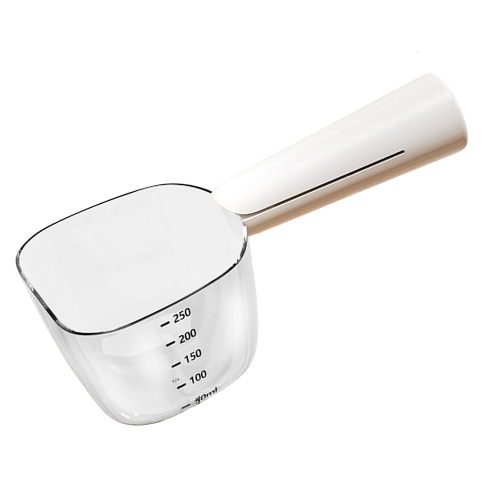 HGZLQKD Pet Food Scoop, Cat Measuring Cup, Pet Food Feeding Multi Use Dog Food Measuring Spoon with Scale for Indoor, Travel Outdoor, White — image 1