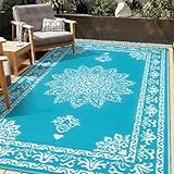 Outdoor Rug 5x8 Ft, Waterproof Plastic Straw Patio Rug, Reversible Backyard...
