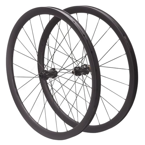 Juego De Ruedas De Carbono 700c Freno De Disco Bloqueo Central, 50mm De Profundidad, Llanta Delanteras Y Traseras Eje Pasante, para 9, 10 Y 11 Velocidades