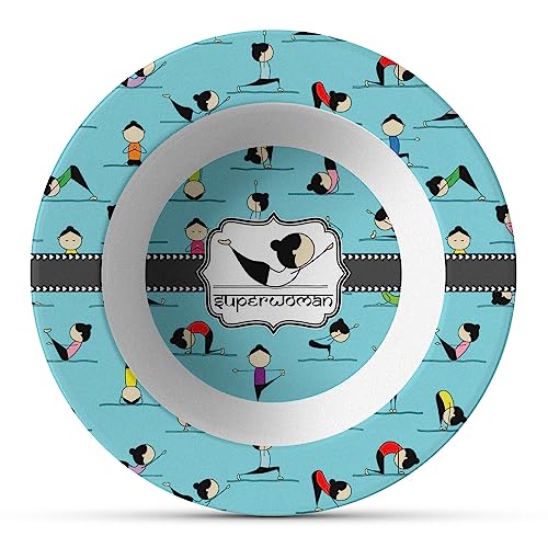 Personalized Yoga Poses Plastic Bowl - Microwave Safe - Composite Polymer