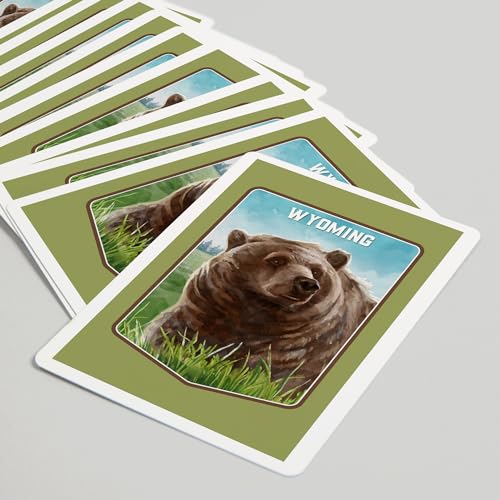Lantern Press Wyoming, Watercolor Study, Grizzly Bear, 52 Naipes Póker miniatura 5