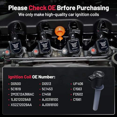 Image of BDFHYK Ignition Coil Pack Compatible with Mazda Tribute,Compatible with Mercury Mariner Sable, Escape Taurus V6 3.0L Replacement for DG500 DG513 UF406, Set of 6