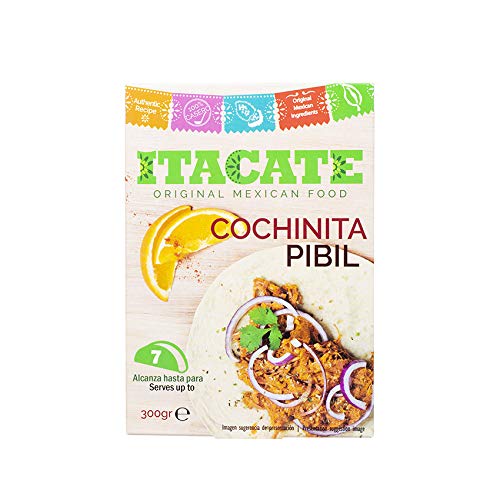 Plato Tradicional Mexicano "Cochinita Pibil", Listo para Comer, para 7 Tacos, Hecho en España, Pack 300g - Cochinita Pibil ITACATE, 300g