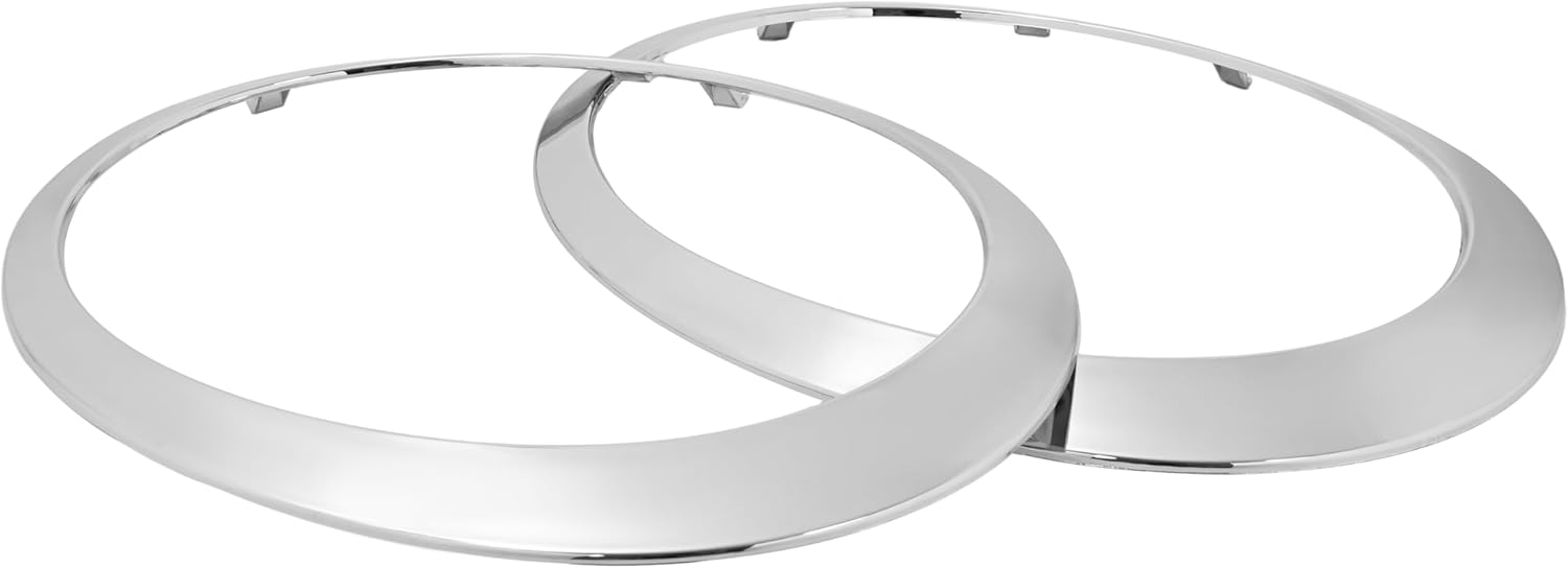 HECASA Pair Headlight Bezel Headlamp Trim Ring Compatible with 2007-2015 Mini Cooper R55 R56 R57 R58 R59 S Clubman Hatchback Convertible Coupe Roadster Front Headlamp Door Silvery Left&Right Side