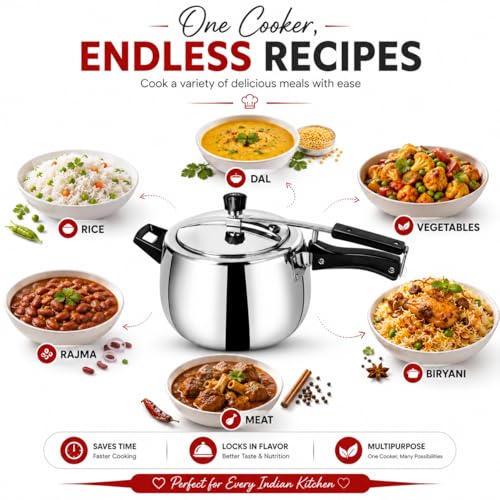 Image of Omichef Triply Stainless Steel Pressure Cooker Inner Lid | 3 Litre | ISI Certified, Induction & Gas Stove Compatible | Rust-Free, Durable & 100% Toxin Free