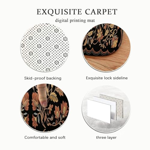 Tapis traditionnel classique noir de haute qualité 0,9 x 1,5 m - 8