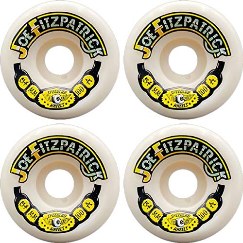 SpeedlabWheels Joe Fitzpatrick Pro White Skateboard Wheels - 54mm 100a (Set of 4)