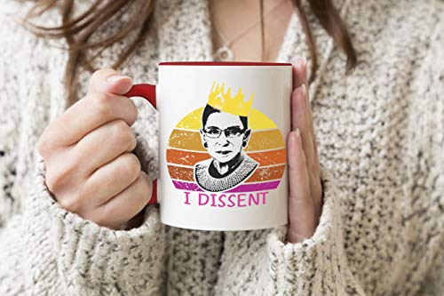 Ruth Bader Ginsburg RBG Fight for Womens Right Tazza con manico rosso Tazza da tè e caffè 330 ml Mug Cup