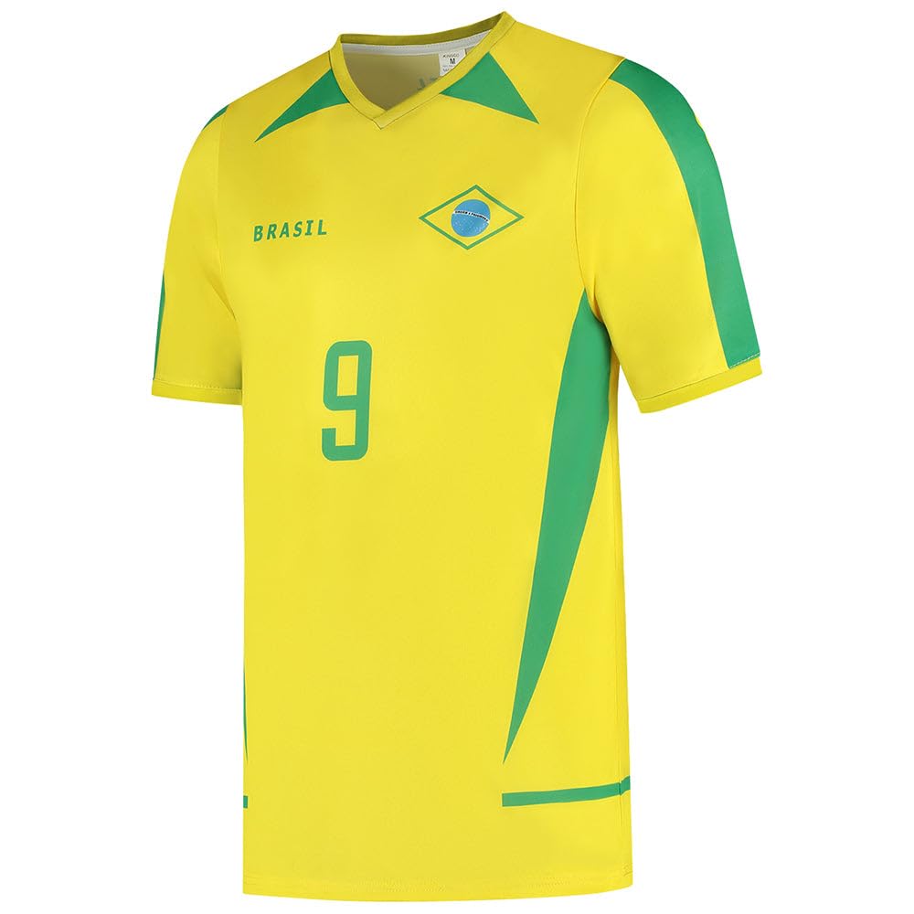 Brazilien Fußball Trikot Set Heim - WM 2002 - Kinder und Erwachsene - Jungen - Sportsachen - Geschenk - Sport t Shirt - Sportbekleidung - Größe 128