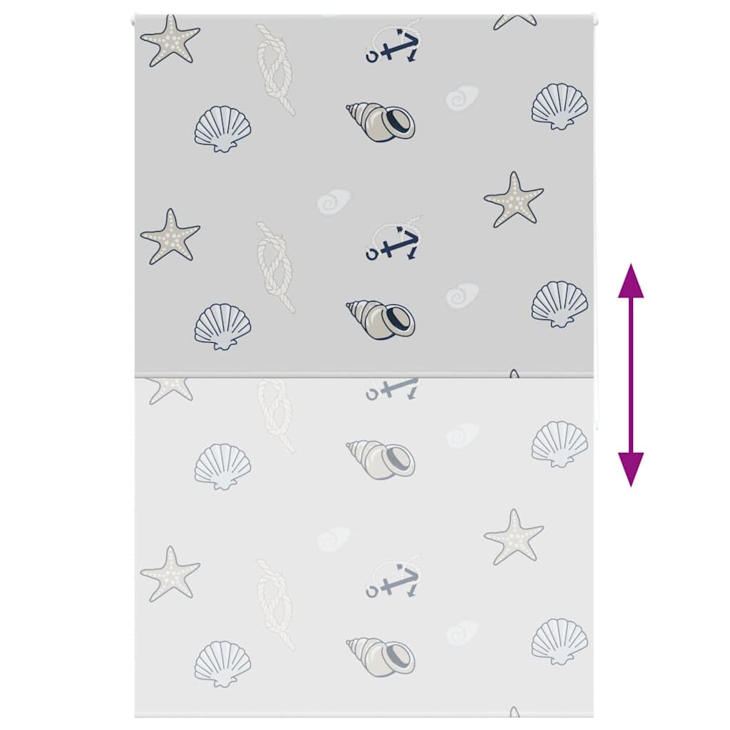 Store Enrouleur de Douche en PEVA 160x240 cm Largeur Tissu 156 cm avec Motif étoile de mer, Montage Plafond ou Mur, sécurité Enfants, Occultation et intimité pour Salle de Bain