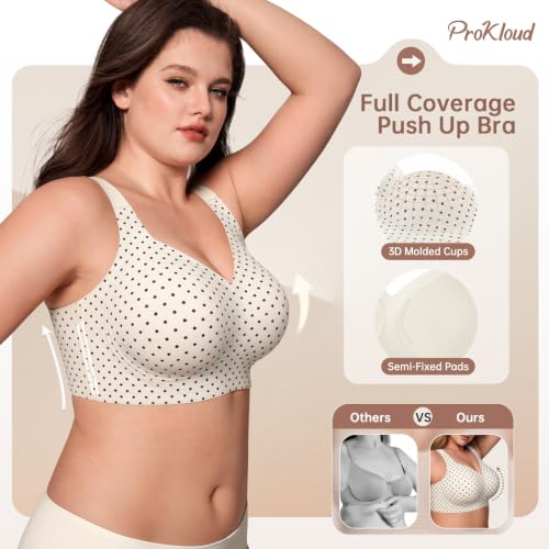 Image of ProKloud Jelly Bras for Plus Size Women Wireless Full Coverage No Underwire | Seamless Supportive Push UP Bra,Back Smoothing for Older Women,Soft Gel Minimizer Bralette for Large Breasts,Semi-Fixed Pads