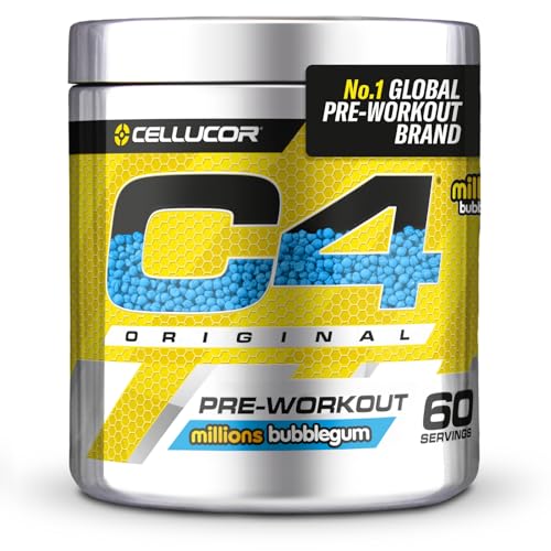 C4 Original Pre Workout Powder, Chicle, 30 porciones | Bebida energética en polvo para preentrenamiento Zero Sugar con 150 mg de cafeína, 1500 mg de monohidrato de creatina, 1600 mg de beta alanina