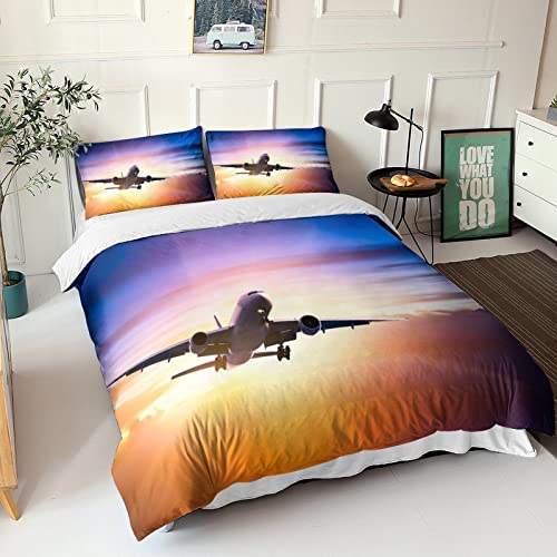 Housse de couette 3D aéronefs avec zip pour lit King size