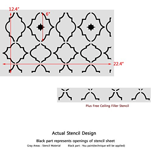 J Boutique Stencils Moroccan Wall Allover Stencil Melilla Reusable Trellis Stencils For Diy Home Décor #TOP3
