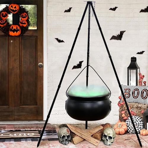 Caldero negro con luces para iluminar rincones oscuros en jardines 3