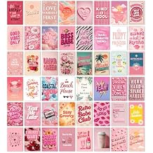 HK Studio Preppy Room Decor - Pink Wall Decor, Preppy Stuff, Unframed 48 Pcs 4" x 6"