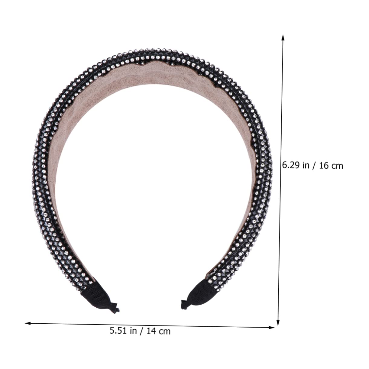 Healeved 3piezas Diadema Ancha De Rhinestones Para Mujeres y Niñas Accesorio De Cabello Simple y Chic Para Uso Diario y Fiestas Negro