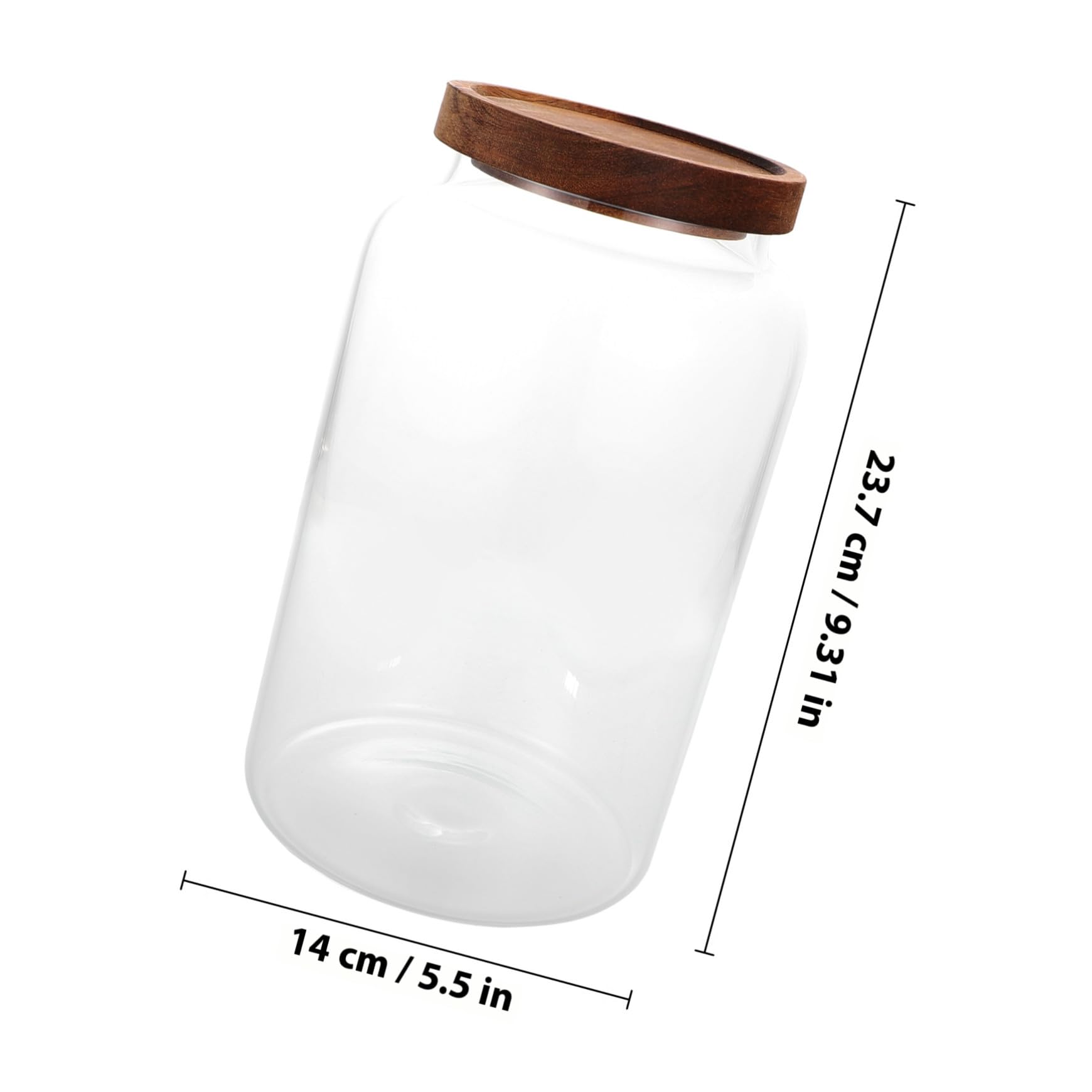 GARVALON Luftdichtes Vorratsglas 2,8 L aus Glas mit Holzdeckel Küchenaufbewahrungsbehälter für Tee Bonbons und Getreide