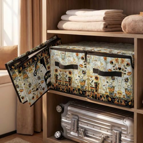 Image of Fabric Storage Bins with Lids,Under Bed Storage Containers 3Pack | Stackable Clothes Storage Bins with Lids,Closet Organizers Fabric Box for Home and Office,Blanket Clothes Organizers