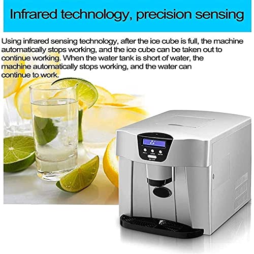 Mini fabricadora de cubos de hielo para encimera, máquina todo en uno para hacer hielo y agua potable, produce hasta 15 kg de hielo por día, dimensiones 370 x 310 x 350 mm miniatura 2