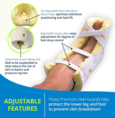 Image of Posey 6145 Premium Heel Guard, One Size Fits All, Foam, Yellow /White
