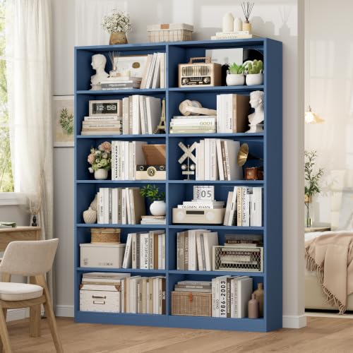 FirFurd Bücherregal Bücherschrank mit 12 Fächern 120x30x188,7 cm blau – Ansicht 2